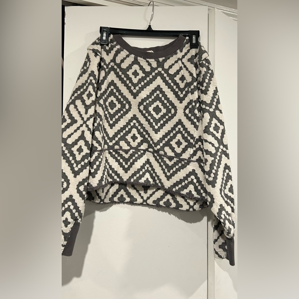 FP Movement by Free People Black and Cream Patterned Sweater